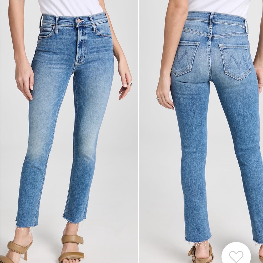 Mother Mid Rise Dazzler Ankle Fray Jeans
